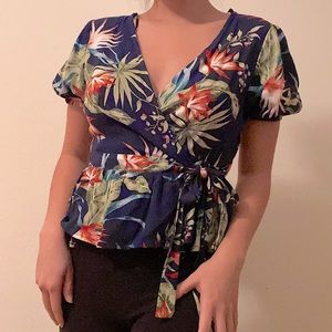 tropical wrap top
